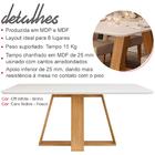 Conj Sala Jantar 170x90 Kiyas Carv Nob Off White Veludo Moca