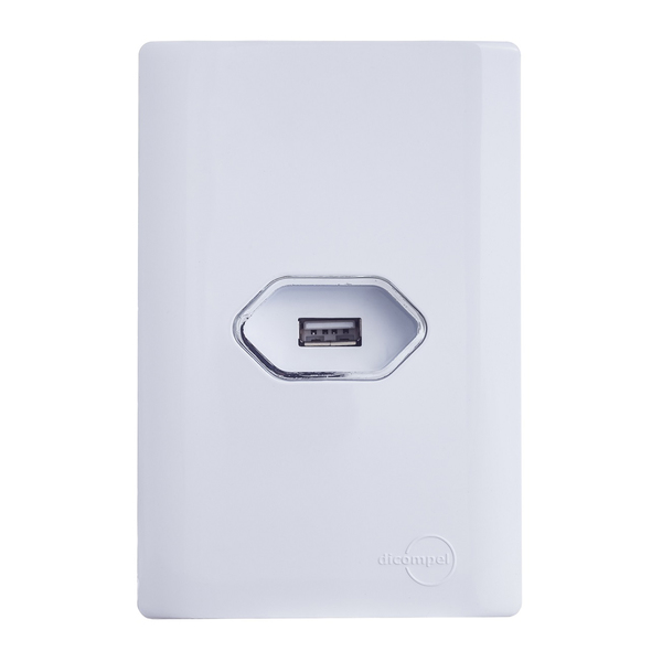 CONJ Tomada USB 2A Com Placa DIC