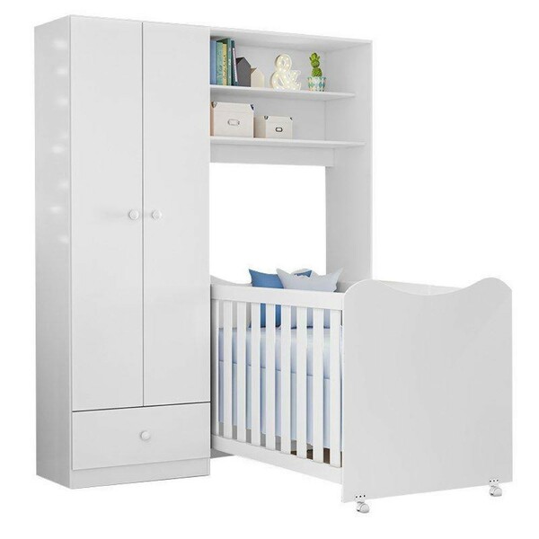Conjugado Infantil Cristal Com Berço Cristal Branco Peternell