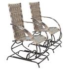 Conjunto2 Cadeira Balanço Com Mola Texas Fibra Sintetica Vara