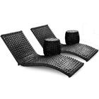 Conjunto2 Espreguiçadeira Bogotá E 2 Puff Preto Colmeia Para
