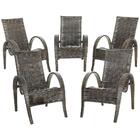 Conjunto5 Cadeiras Napoli Pedra Ferro Fibra Sintetica