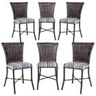 Conjunto6 Cadeiras Turquia Pedra Ferro A32 Fibra Trama Fechada