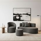 Conjunto 01 Poltrona + Sofá  E 1 Puff Curvo Orgânico Nature G