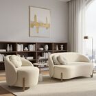 Conjunto 01 Poltrona + Sofá Curvo Orgânico Amsterdã Bouclê -