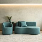 Conjunto 01 Poltrona + Sofá Curvo Orgânico Nature Gaia Boucle