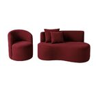 Conjunto 01 Poltrona + Sofá Curvo Orgânico Nature Gaia Suede