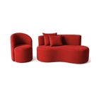 Conjunto 01 Poltrona + Sofá Curvo Orgânico Nature Gaia Suede