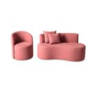 Conjunto 01 Poltrona + Sofá Curvo Orgânico Nature Gaia Suede