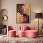 Conjunto 01 Poltrona + Sofá Curvo Orgânico Nature Gaia Suede