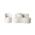 Conjunto 01 Poltrona + Sofá Curvo Orgânico Nature Gaia Suede