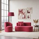 Conjunto 01 Poltrona + Sofá Curvo Orgânico Nature Gaia Veludo