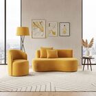 Conjunto 01 Poltrona + Sofá Curvo Orgânico Nature Gaia Veludo