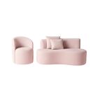 Conjunto 01 Poltrona + Sofá Curvo Orgânico Nature Gaia Veludo