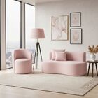 Conjunto 01 Poltrona + Sofá Curvo Orgânico Nature Gaia Veludo