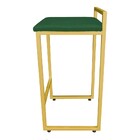 Conjunto 02 Banqueta Alta Industrial Pietra Suede Base Dourad