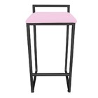 Conjunto 02 Banqueta Alta Industrial Pietra Suede Base Preto