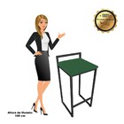 Conjunto 02 Banqueta Alta Industrial Pietra Suede Base Preto