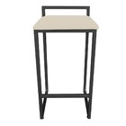 Conjunto 02 Banqueta Alta Industrial Pietra Suede Bege  Base