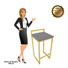 Conjunto 02 Banqueta Alta Industrial Pietra Suede Grafite Bas