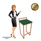 Conjunto 02 Banqueta Alta Industrial Pietra Suede Verde Base