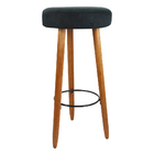 Conjunto 02 Banqueta Rubi Suede Preto - D'rossi