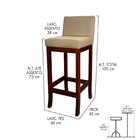 Conjunto 02 Banquetas Alta Em Madeira Maciça Nápoles Pinhão