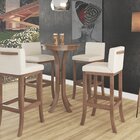 Conjunto 02 Banquetas Alta Em Madeira Maciça Nápoles Pinhão