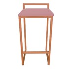 Conjunto 02 Banquetas Alta Lavinia Suede Base Cobre D03 - D'r
