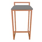 Conjunto 02 Banquetas Alta Lavinia Suede Base Cobre D03 - D'r