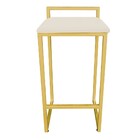Conjunto 02 Banquetas Alta Lavinia Suede Base Dourado - Bege
