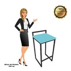 Conjunto 02 Banquetas Alta Lavinia Suede Base Preto D03 - D'r