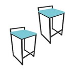 Conjunto 02 Banquetas Alta Lavinia Suede Base Preto D03 - D'r