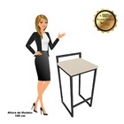 Conjunto 02 Banquetas Alta Lavinia Suede Base Preto D03 - D'r