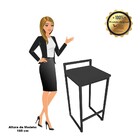 Conjunto 02 Banquetas Alta Lavinia Suede Base Preto D03 - D'r