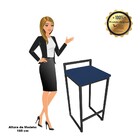 Conjunto 02 Banquetas Alta Lavinia Suede Base Preto D03 - D'r