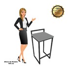 Conjunto 02 Banquetas Alta Lavinia Suede Base Preto D03 - D'r