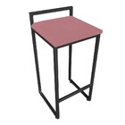 Conjunto 02 Banquetas Alta Lavínia Suede Rose Base Preto D'ro