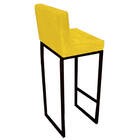 Conjunto 02 Banquetas Alta Lunna Assento Suede Amarelo E Base