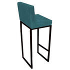 Conjunto 02 Banquetas Alta Lunna Assento Suede Azul Turquesa