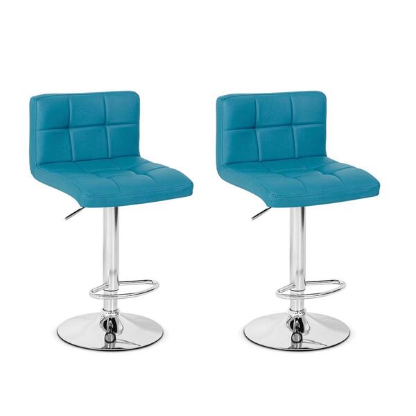 Conjunto 02 Banquetas Gomos Couro Pu Regulagem De Altura - Tu