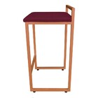 Conjunto 02 Banquetas Pietra Suede Base Cobre D'rossi - Vinho