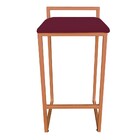 Conjunto 02 Banquetas Pietra Suede Base Cobre D'rossi - Vinho
