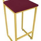 Conjunto 02 Banquetas Pietra Suede Base Dourado D03 - D'rossi