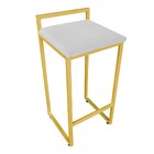 Conjunto 02 Banquetas Pietra Suede Base Dourado D03 - D'rossi