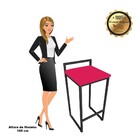 Conjunto 02 Banquetas Pietra Suede Base Preto D'rossi - Verme