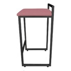 Conjunto 02 Banquetas Pietra Suede Rosê Base Preto D03 - D'ro