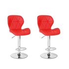 Conjunto 02 Banquetas Slim Couro Pu Regulagem De Altura - Ver