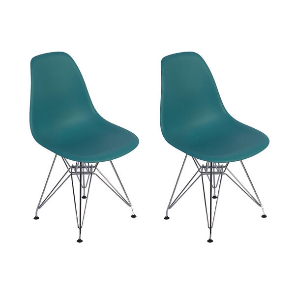Conjunto 02 Cadeiras Charles Eames Eiffel Base Metal Design -