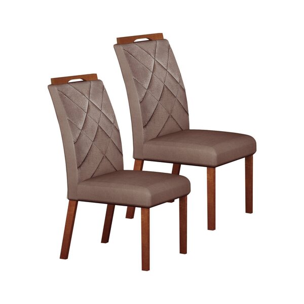 Conjunto 02 Cadeiras De Madeira Para Sala De Jantar Larissa F